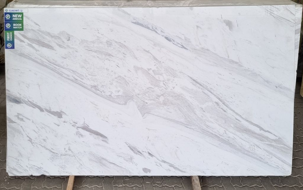 Volakas White Polished Slab 2cm-GL1 Full Slab-min