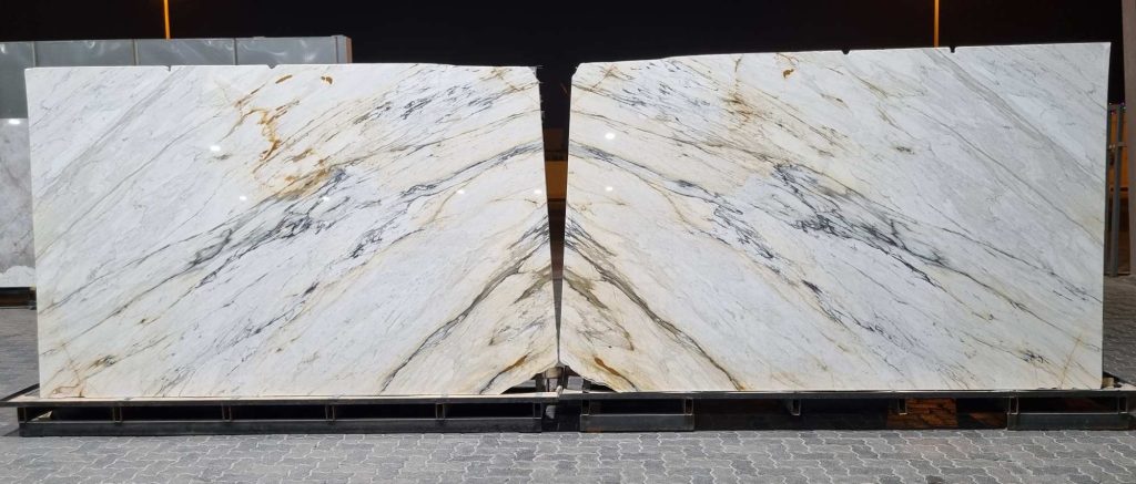 Calacatta Gold polished Slab - A BookMatch