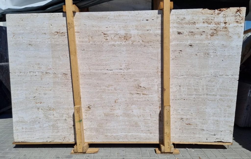 Roman Silver Travertine UF UP Slab 2cm - 3919 (1)