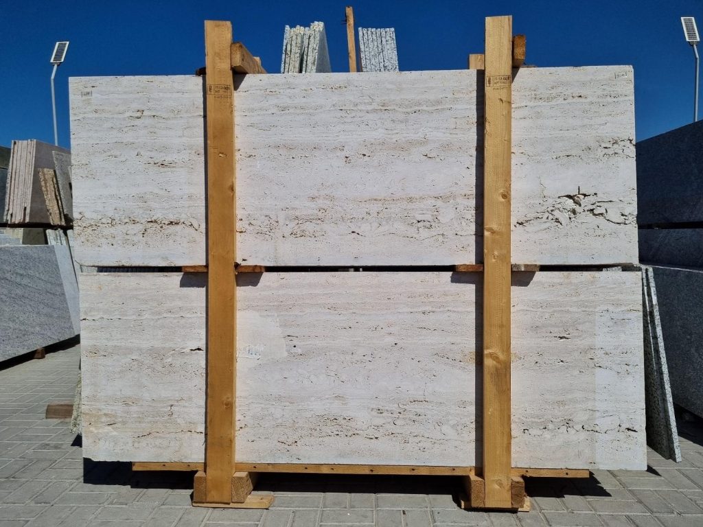 Roman Silver Travertine UF UP Slab 3cm - MMS (1)