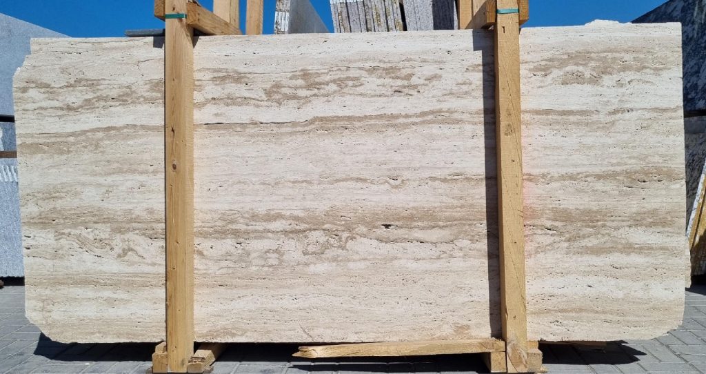Travertine 2cm Classic UNF Polished Slab-A2 (FD)-01