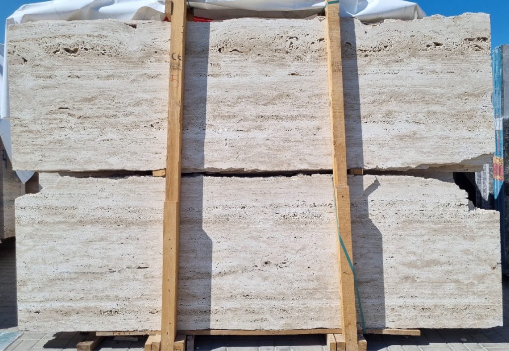 Travertine 2cm Unfilled & Polished Slab (SSM1)-01